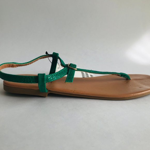 H&M Emerald Green Faux Leather Sandals - Picture 7 of 9